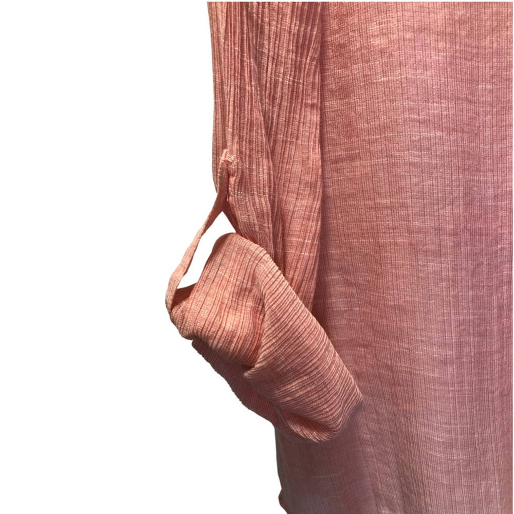 Chico's, Size 1, Pink, Button Up Blouse w/ Collar, Sheer - Picture 2 of 4